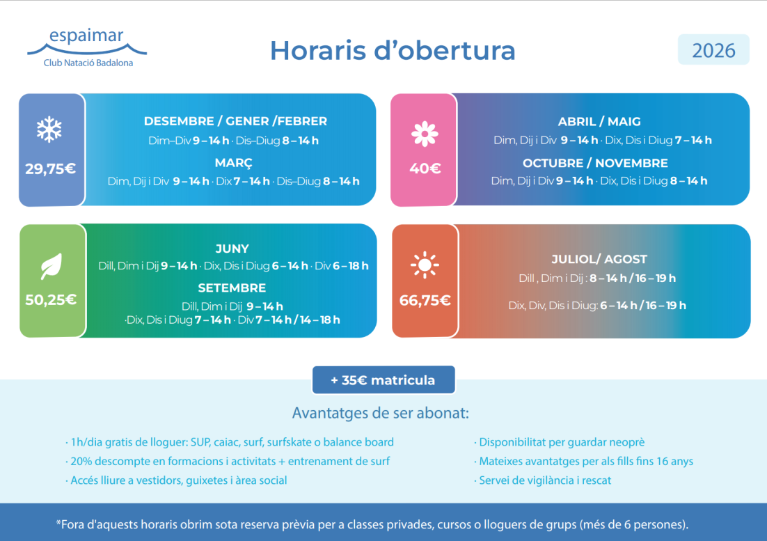 horaris d'obertura